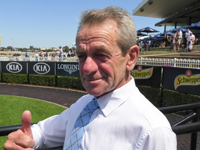 Trainer, Gerald Ryan is seen in the mounting yard after Red Excitement wins race 4, the Lidoran Group Handicap during the Spring Racing on Derby Day meet at Rosehill Gardens in Sydney, Saturday, November 3, 2018. (AAP Image/Simon Bullard) NO ARCHIVING, EDITORIAL USE ONLY