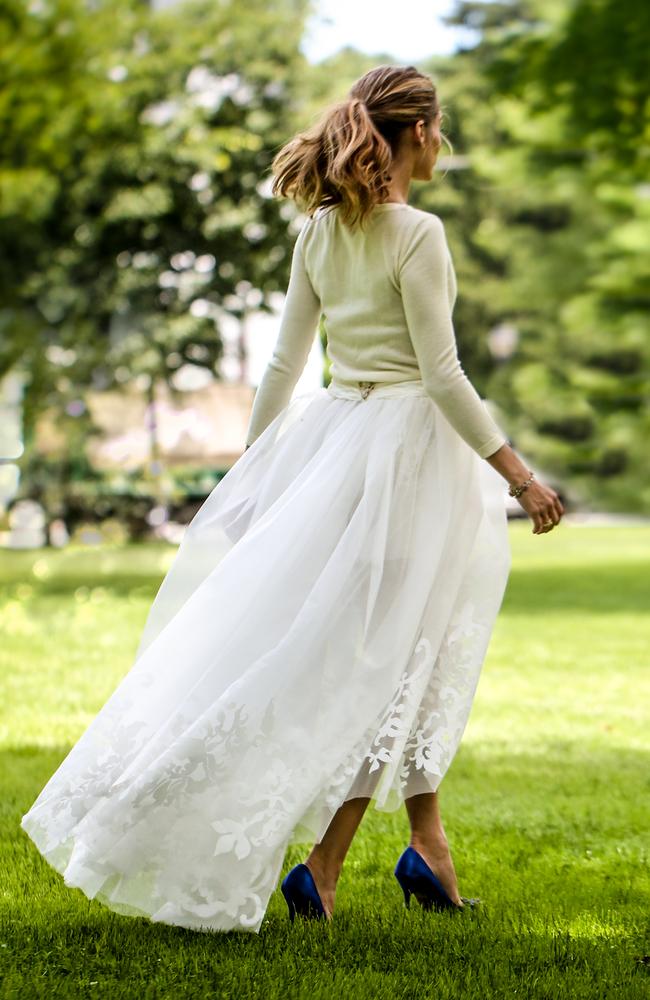 The back of Olivia Palermo’s ‘dress’. Picture: oliviapalermo.com