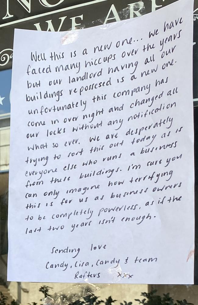 Security are on site and tenants have been barred from entering their stores on Ellenborough Street after a notice of possession was issued on Wednesday morning.