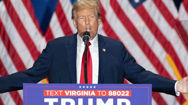 Donald Trump campaigning in Virginia on March 2. Picture: Saul Loeb/AFP