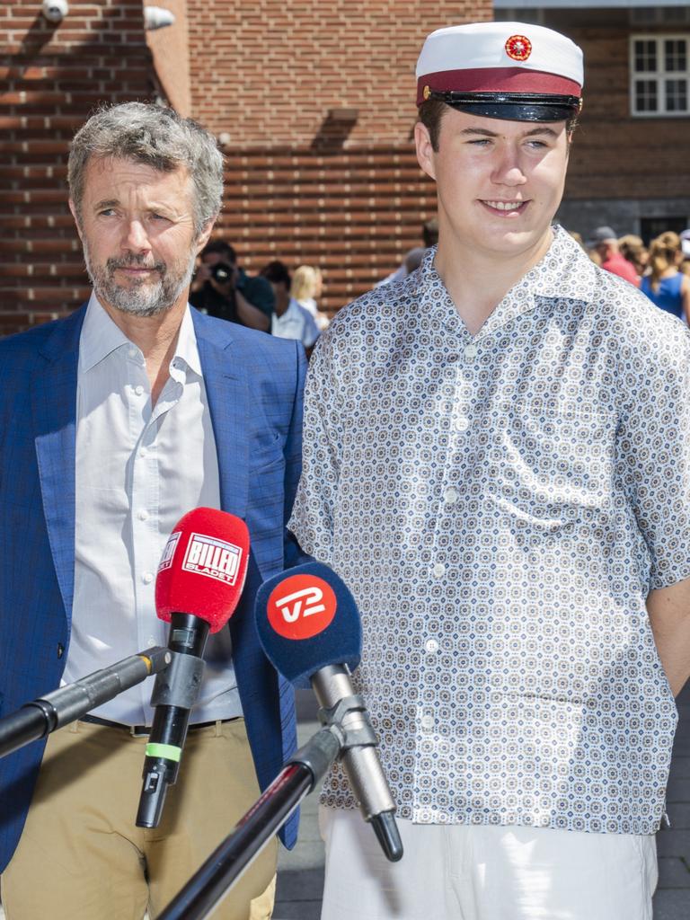 The prince towers over his dad. Picture: Martin Sylvest Andersen/Getty Images