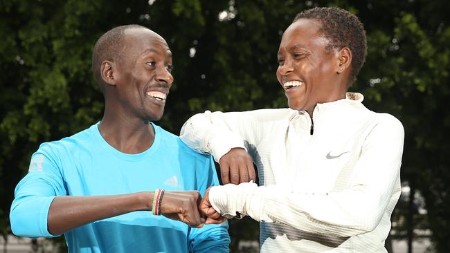 Kenneth Mungara and Mercy Kibarus. Picture: Glenn Hampson