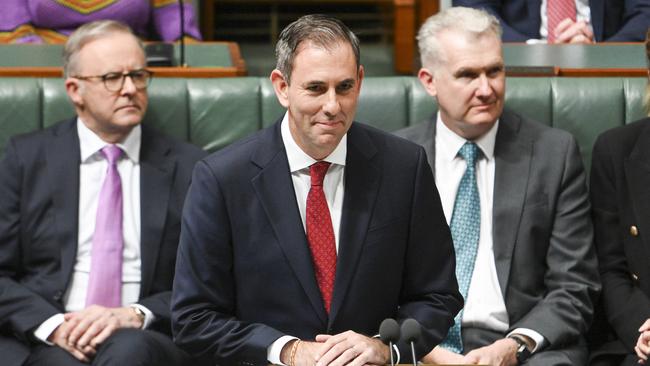 Federal Treasurer Jim Chalmers hands down the 2024-25 Federal Budget at Parliament House. Picture: Martin Ollman