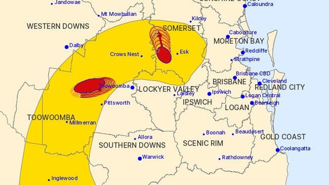 The 4.25pm Bureau of Meteorology storm warning.