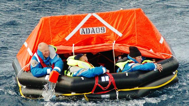 NEWS: Ian Mainsbridge photographs of the rescue at sea of the crew of Sydney Hobart yacht Skandia.