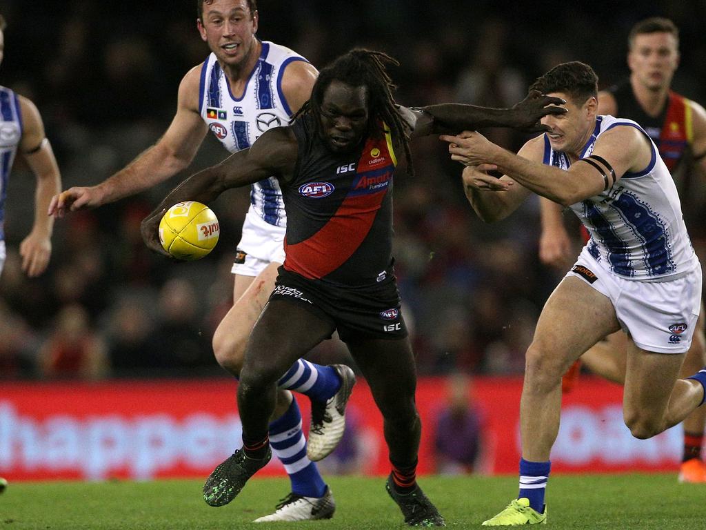 Anthony McDonald-Tipungwuti of the Bombers playing footy, just when you thought he couldn’t get any better … he’s coming to getcha!