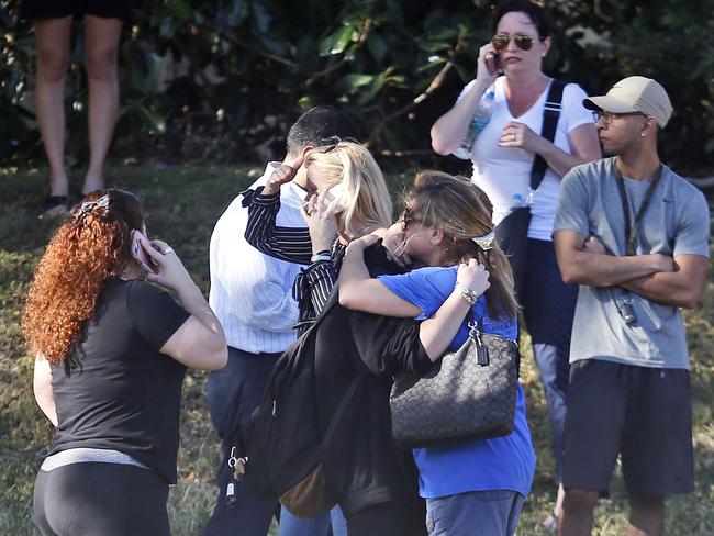 Anxious family members wait for news of students. Picture: AP Photo/Wilfredo Lee