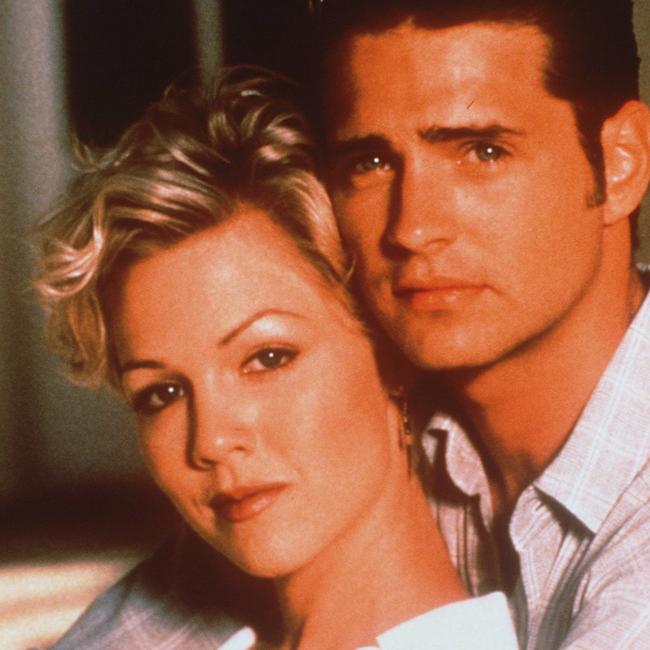 Garth with 90210 co-star Jason Priestley in the show’s 90s heyday.