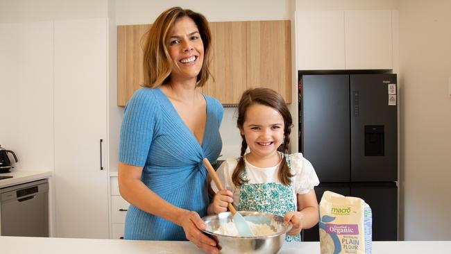 Nabula Brdar and her 4-year-old daughter Ella cooking up a storm. Picture: Brett Hartwig