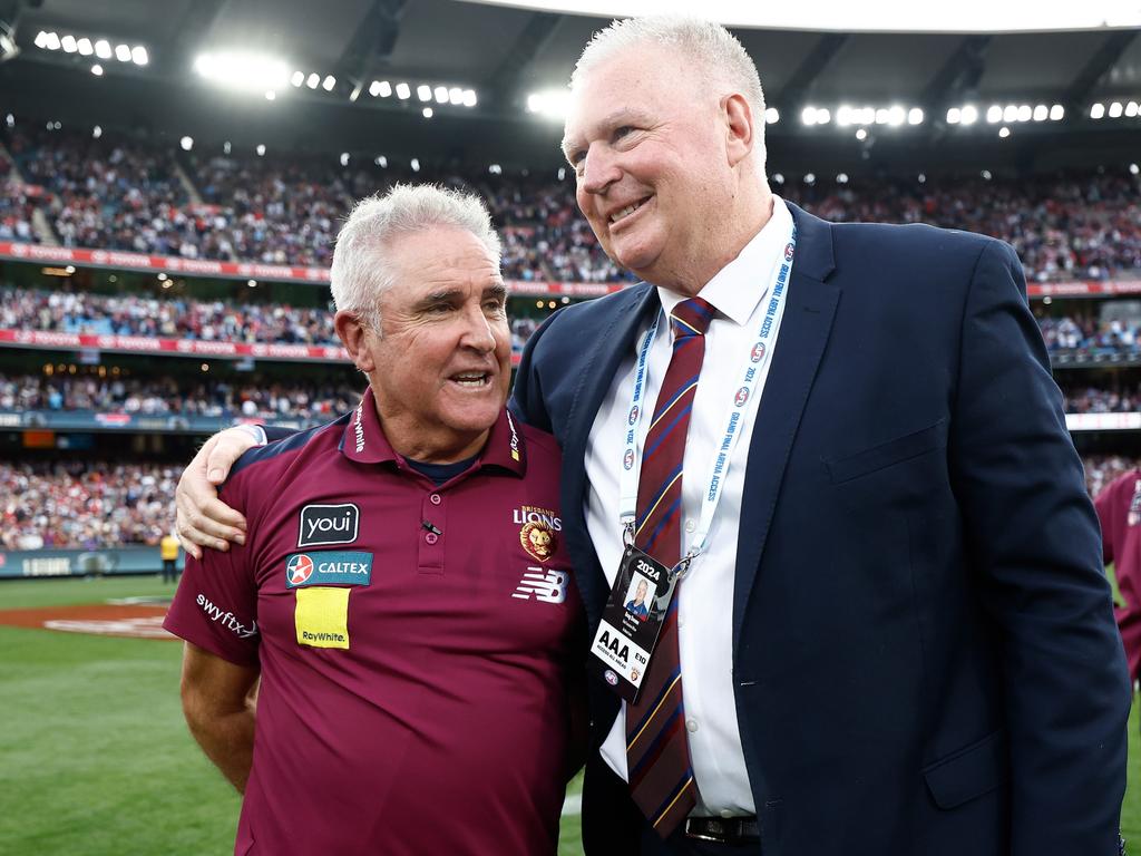 Greg Swann (right) is the newest member of the AFL’s executive panel. Picture: Michael Willson/AFL Photos via Getty Images