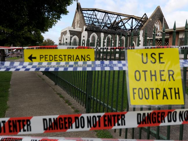 The scene of a suspicious Mosque fire in Manifold Heights. Picture: AAP