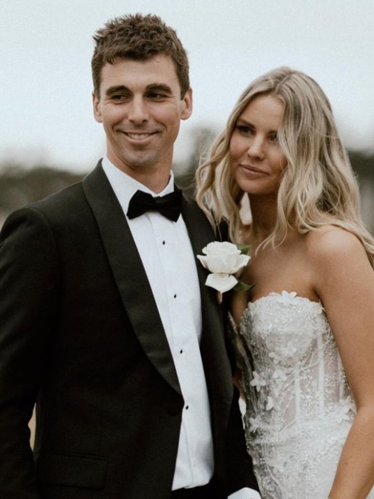 Jamie and Liv Cripps on their wedding day. Photo: Instagram