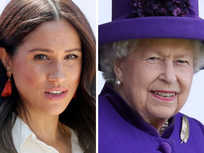 Meghan Markle and the late Queen Elizabeth II.