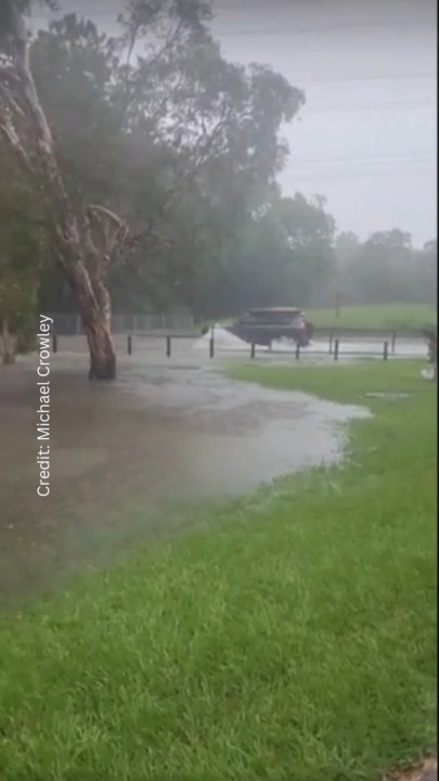 Road flooded at Kallangur after SEQ storm