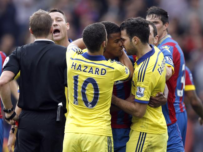 Things get a bit heated between Fraizer Campbell and Cesc Fabregas.