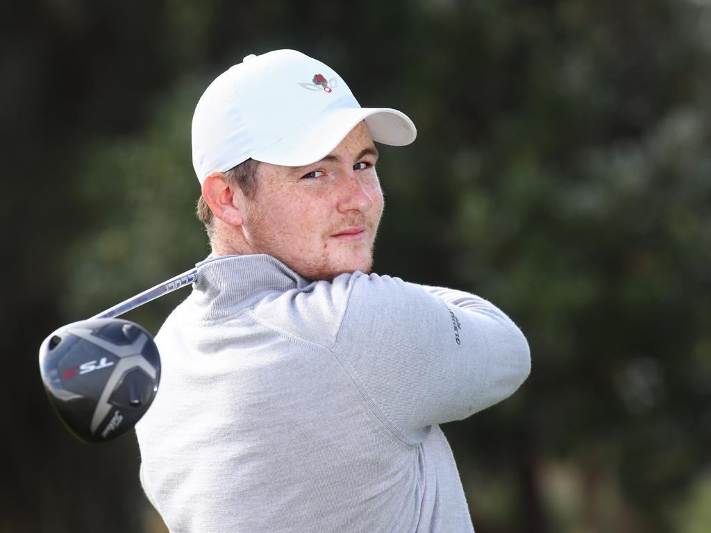 Golfer Ben Henkel is lucky to not be a quadriplegic after a car accident in 2019. Picture: Glenn Ferguson