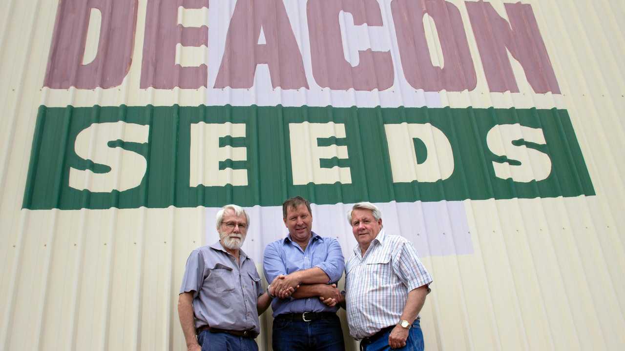 Mark Schmidt (centre) will be taking over as general manager at the Dalby business. Picture: Dominic Elsome