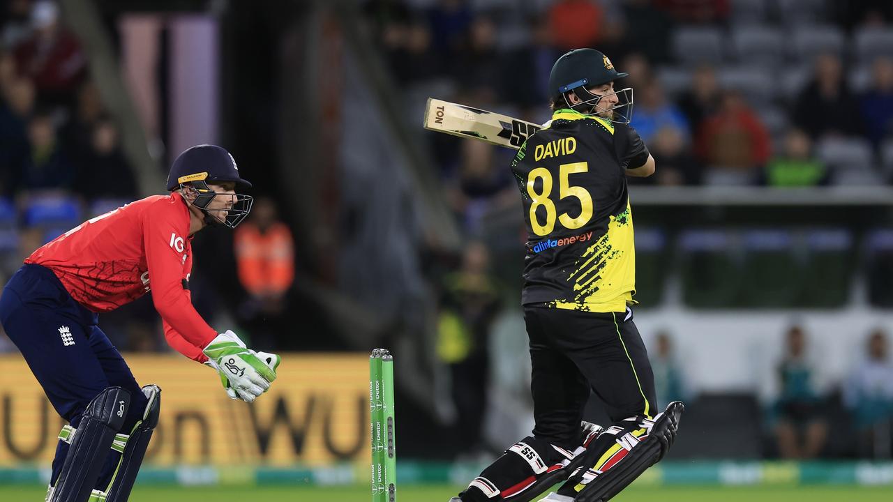 Tim David has the potential to shake up T20 cricket with his ability to attack from the first ball he faces. Picture: Mark Evans/Getty Images)