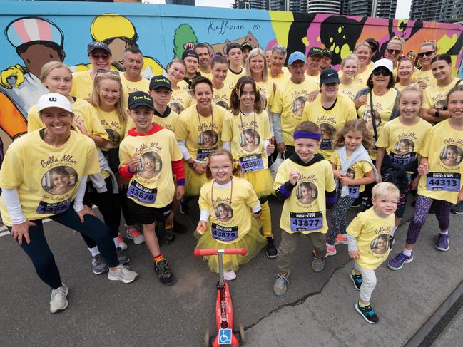 Team Bella Allan all decked in yellow. Picture: Tony Gough