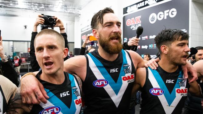 Port Adelaide have the best chance of securing a finals spot, Champion Data says. Picture: Daniel Kalisz/Getty Images