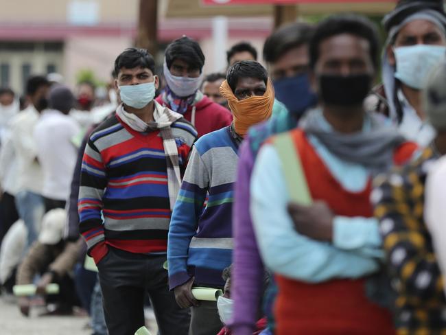 India's six-week coronavirus lockdown has been extended putting the country's 1.3 billion people under restrictions to slow down the spread of the virus. Picture: AP