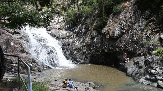 Cedar Creek Falls at Mt Tamborine where Aiden Braumann drowned on Thursday afternoon.