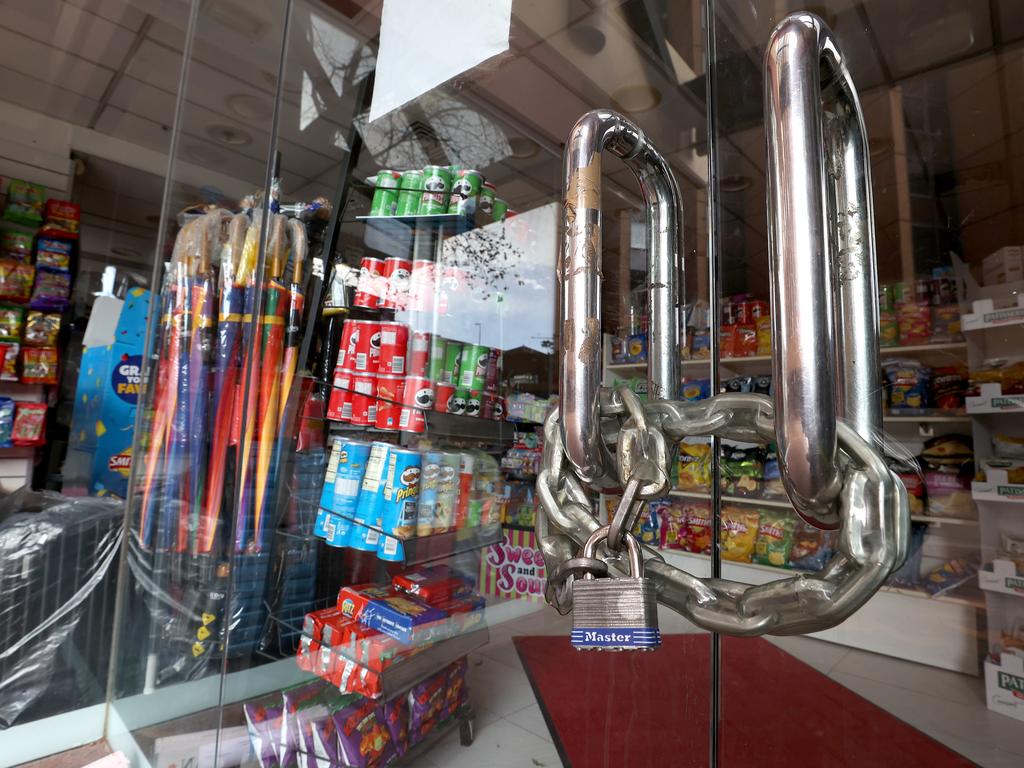 A closed convenience store in The Rocks. Picture: Toby Zerna