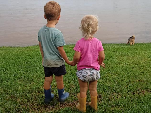 South Grafton floods 2022: Mel and Troy Eggins are left with nothing after flooding causes severe farm and animal damage. Picture: Mel Eggins