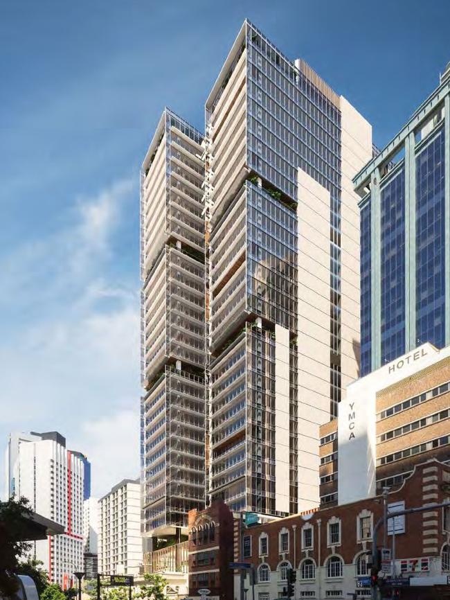 An artist's impression of 80 Ann St in the Brisbane CBD.