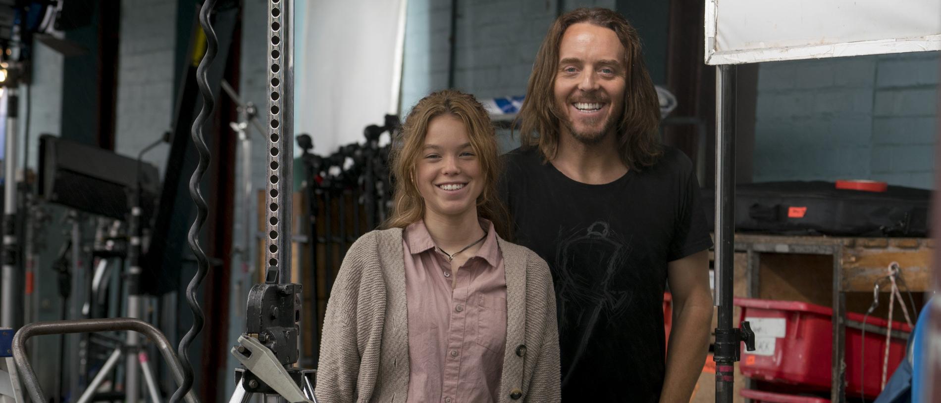 Right moves … Alcock quit school to join Tim Minchin in Foxtel dramedy, Upright. Supplied: Foxtel.