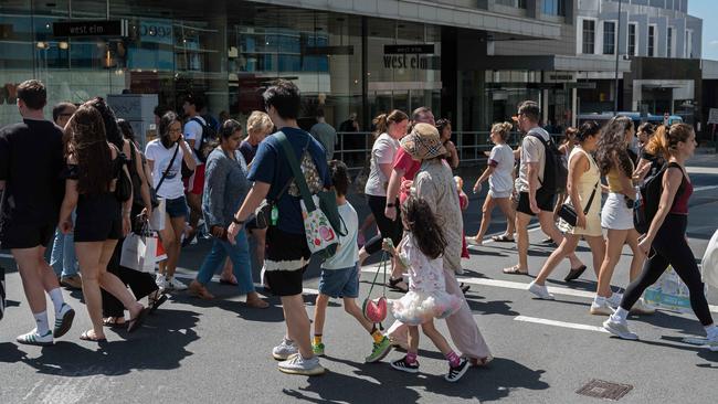 Crowds hit the shops in Bondi Junction, Sydney, for the Boxing Day sales. Picture: Flavio Brancaleone/NewsWire