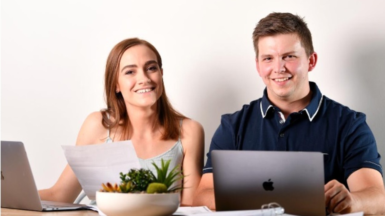 The enterprising young couple, who are in their 20s, own three shops in North Queensland employing almost 30 staff at Lenard’s Chicken at Fairfield Central, Willows Shopping Centre and Stocklands Shopping Centre. Picture: Supplied