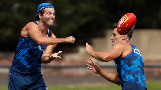 Kangaroo Luke McDonald (left) is another member of the ‘more midfield time’ club.