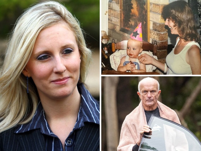 Chrystal Winfield, left, wanted police to investigate her mother's disappearance; top right, with Bronwyn on her first birthday; Chrystal asked police not to tell her father, Jon, bottom right, about her statement.