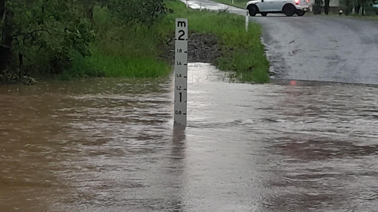 Flash flooding, lightning strikes and trees down are just some of the carnage left behind in the wake of a day of severe storms across Queensland. Arborthree Rd in Glenwood, December 30, 2023. Picture: Julie Pates (Facebook)