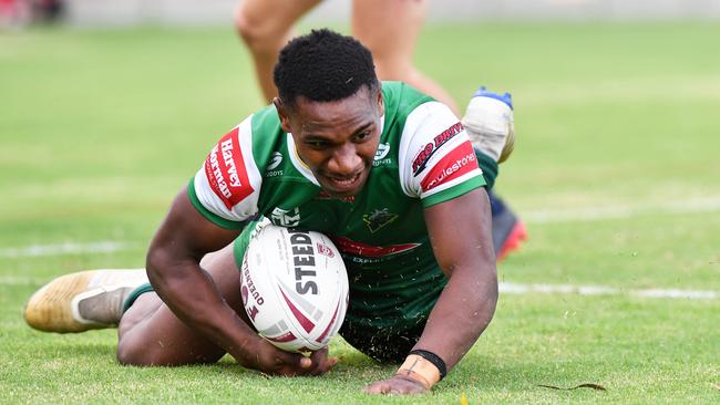 Anton Naiyep scores a try for the Jets last season. He is back this year. Picture: Patrick Woods.