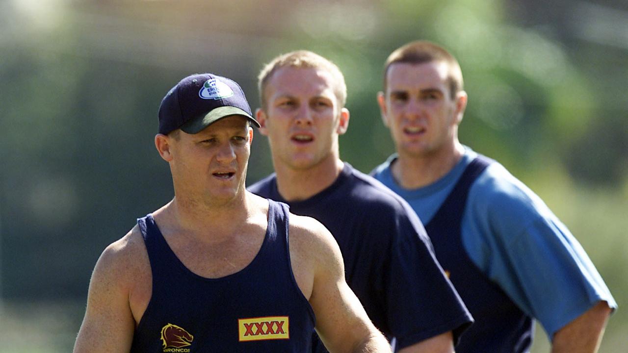 Kevin Walters, Darren Lockyer and Ben Ikin in their Broncos playing days.