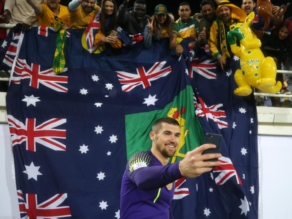 Mat Ryan was treated like a hero by the Aussie fans.