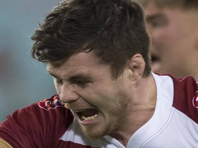 John Bateman of the Warriors during the NRL International Double Header match between the South Sydney Rabbitohs and the Wigan Warriors at ANZ Stadium in Sydney, Saturday, February 17, 2018. (AAP Image/Craig Golding) NO ARCHIVING, EDITORIAL USE ONLY