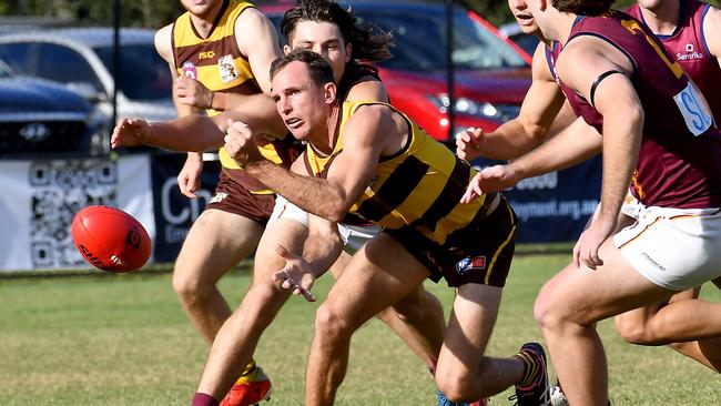 Senior QAFL aussie rules Aslpey v Palm Beach. Picture, John Gass