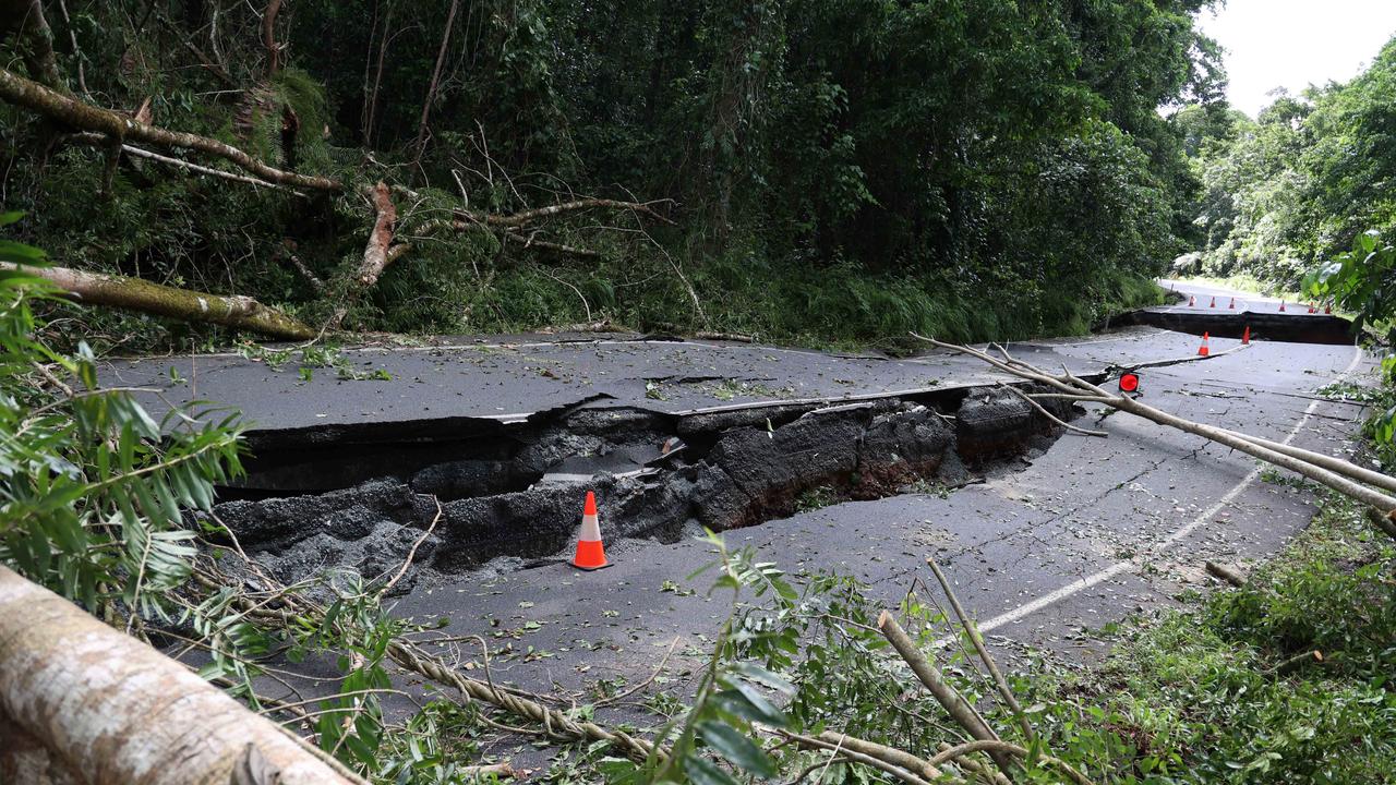 The damage to the Palmerston Highway in December. Picture: Office of Bob Katter