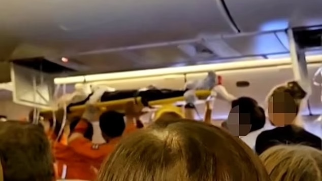 Images from inside Singapore Airlines flight SQ321. The flight from London Heathrow was forced to divert to Bangkok after experiencing severe turbulence while entering airspace in the region. Twitter