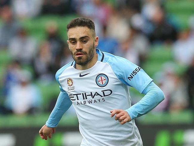 Anthony Caceres, pictured here in 2016 playing for Melbourne City runs. Picture: Getty Images