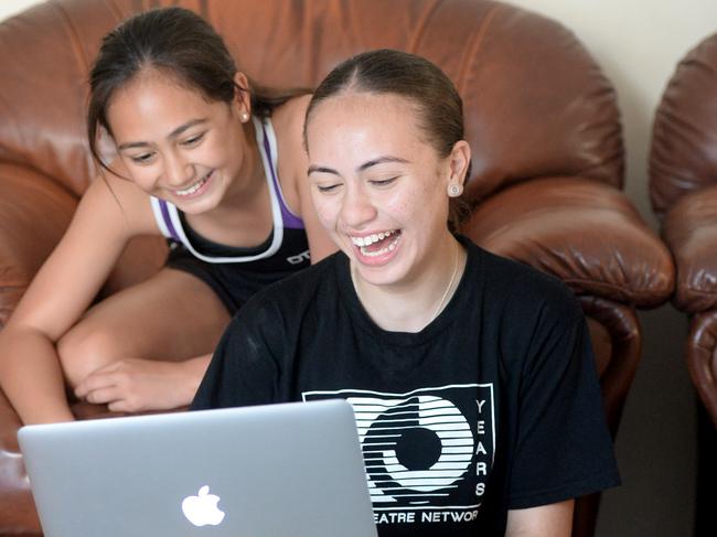 Kelly Leaupepe with her daughters Chloe, 13years old and Chloe 11 years old at their Roselands home. Photo Jeremy Piper