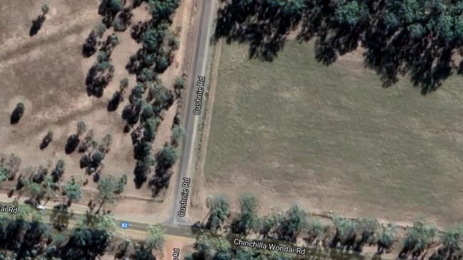 Intersection of Cuchnie Rd and Chinchilla – Wondai Rd at Cushnie.