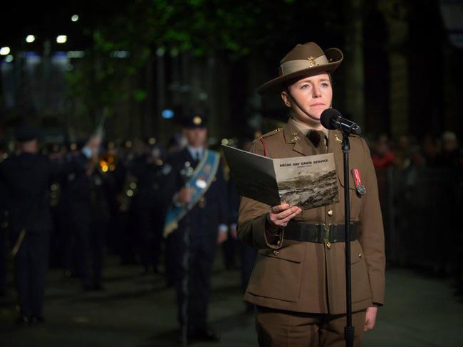 Amelia Johnson sang at the Anzac Day Dawn Service in Martin Place last year.