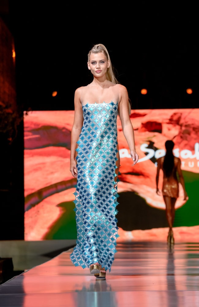 There was also a dress inspired by Kopu Water's 'stylish' aluminium bottles. Picture: Ivan Apfel/Getty Images