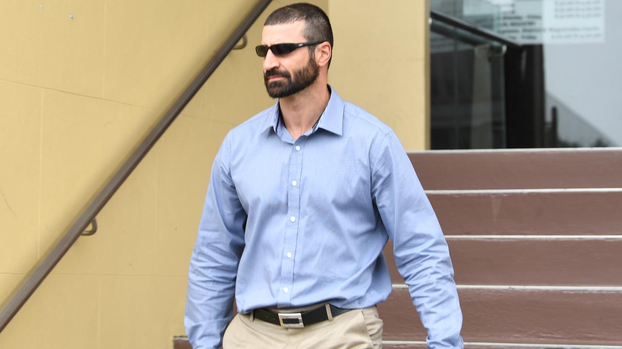 John Peros leaves Mackay courthouse on day four of the Shandee Blackburn inquest.