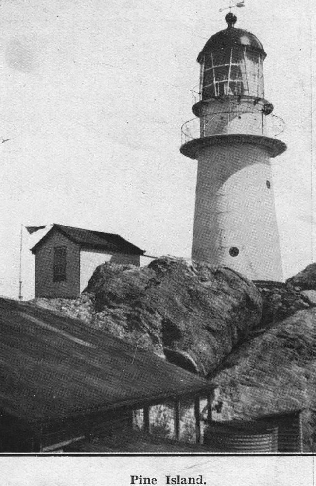 Pine Island Lighthouse in 1931. Picture: John Oxley Library, State Library of Queensland. Neg 202499