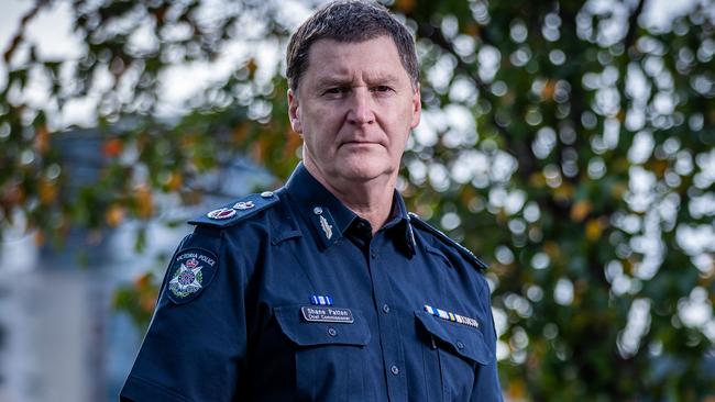 Chief Commissioner Shane Patton says he’s still concerned about the ongoing high levels of youth offending and recidivism. Picture: Jake Nowakowski